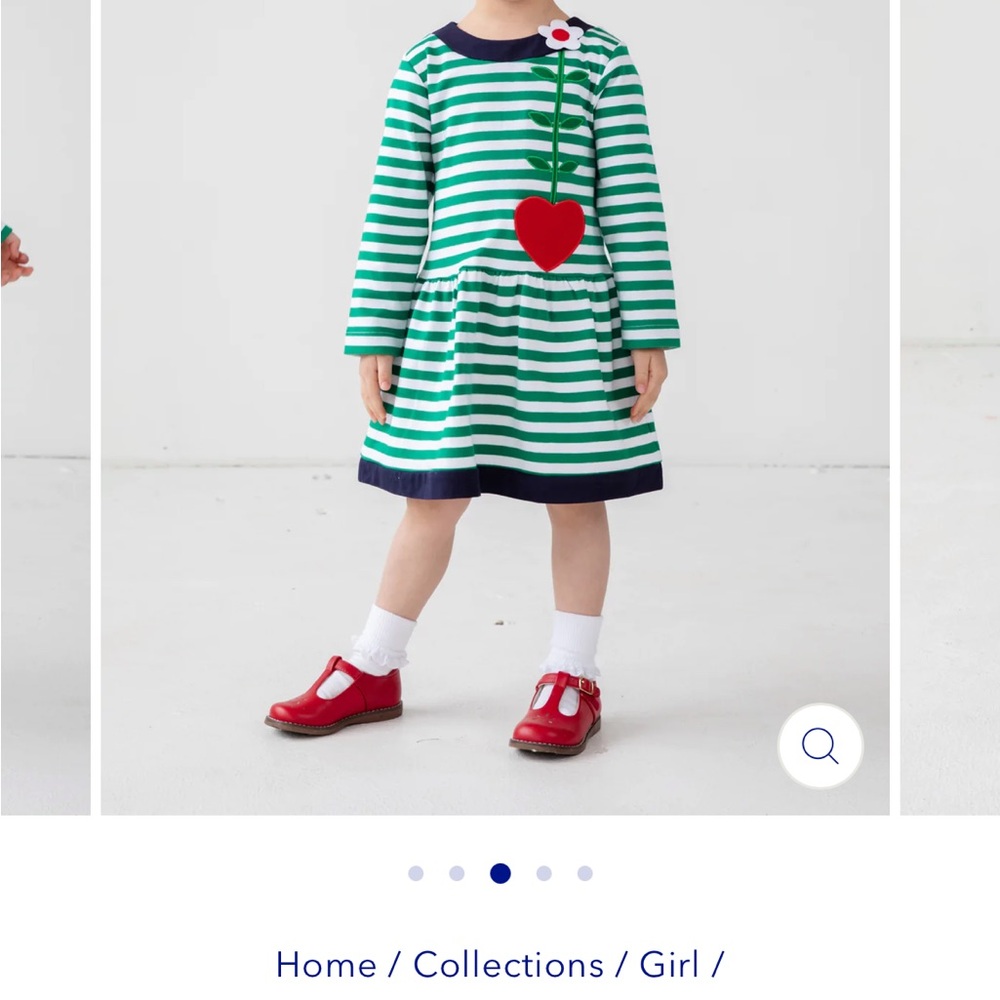 Florence Eiseman Green and White Striped Dress 3T